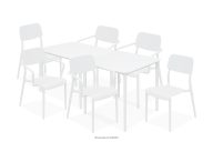 Set aus Stühlen und Tisch für die Terrasse aus Polypropylen mit Glasfaser 6 Personen weiß