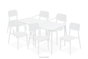 GALIO, https://konsimo.de/kollektion/galio/ Set aus Stühlen und Tisch für die Terrasse aus Polypropylen mit Glasfaser 6 Personen weiß weiß - Foto