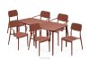 GALIO Set Stühle und Tisch für die Terrasse aus Polypropylen mit Glasfaser 6 Personen orange orange - Foto 1