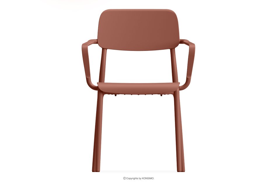 GALIO Set Stühle und Tisch für die Terrasse aus Polypropylen mit Glasfaser 6 Personen orange orange - Foto 7