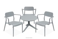 Set Terrassenmöbel aus Polypropylen mit Glasfaser 3 Personen grau