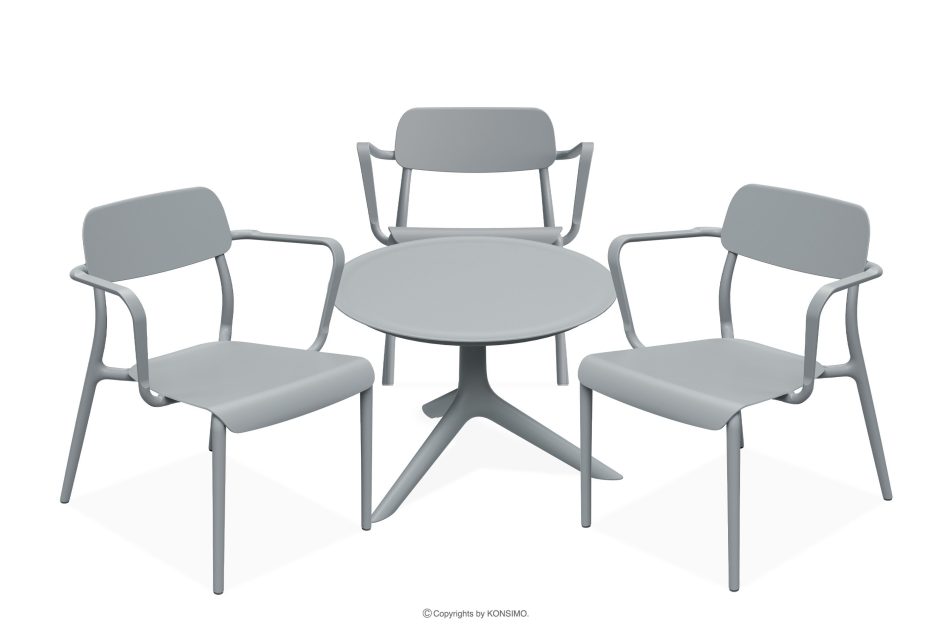 GALIO Set Terrassenmöbel aus Polypropylen mit Glasfaser 3 Personen grau grau - Foto 0