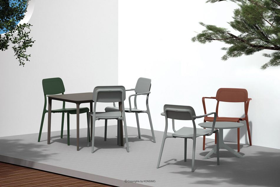 GALIO Set Terrassenmöbel aus Polypropylen mit Glasfaser 3 Personen grau grau - Foto 1