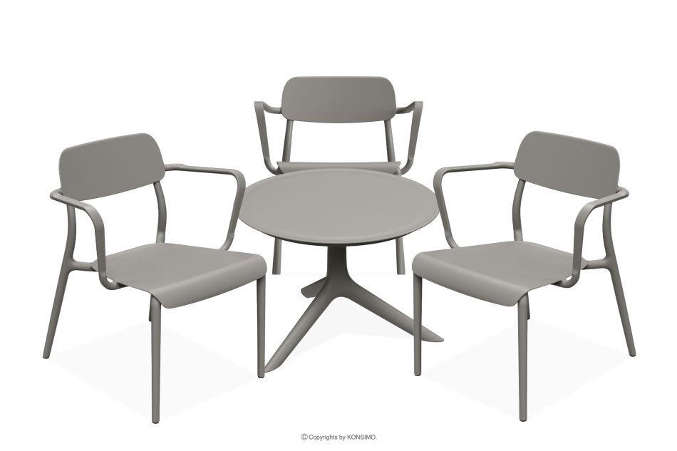 GALIO Möbelset für die Terrasse aus Polypropylen mit Glasfaser 3 Personen kühlbraun kühles Braun - Foto 0