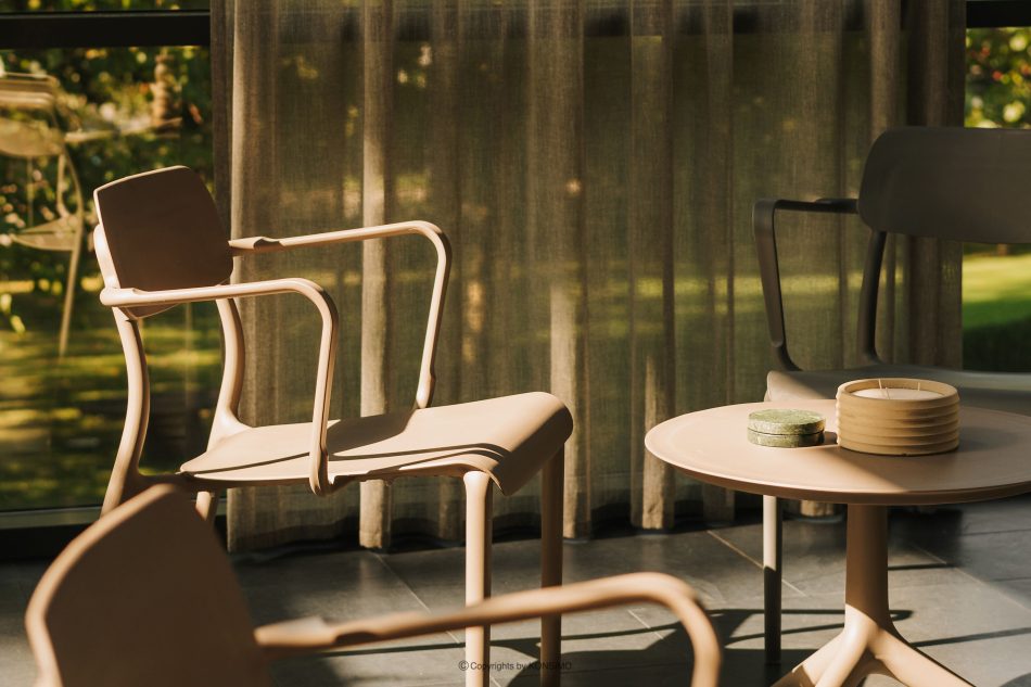 GALIO Möbelset für die Terrasse aus Polypropylen mit Glasfaser 3 Personen kühlbraun kühles Braun - Foto 11