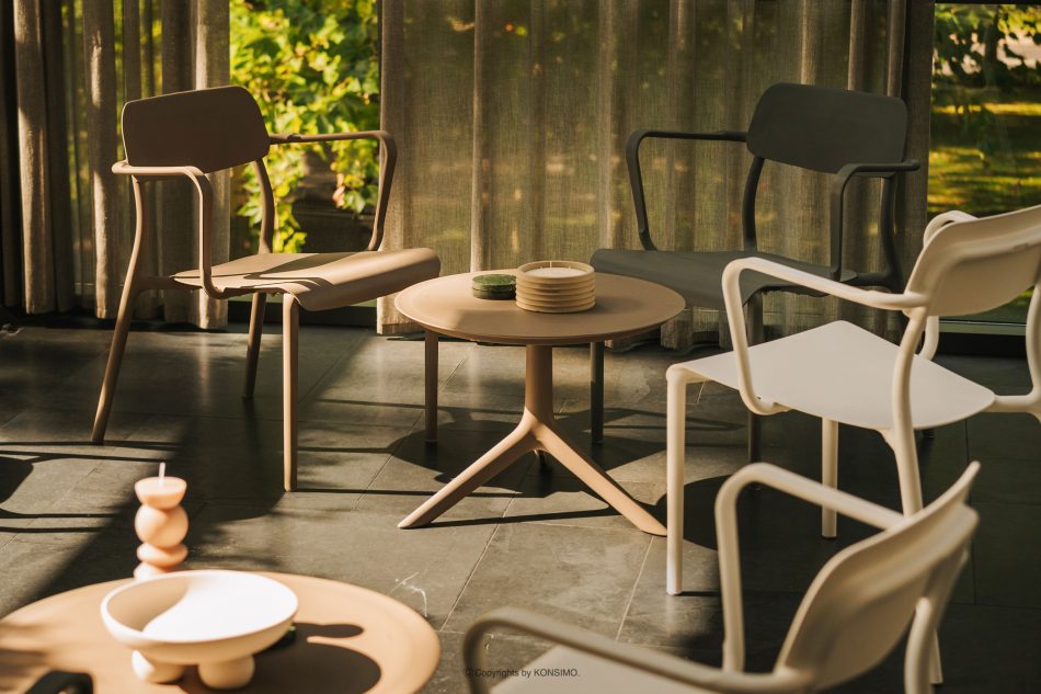 GALIO Möbelset für die Terrasse aus Polypropylen mit Glasfaser 3 Personen kühlbraun kühles Braun - Foto 12