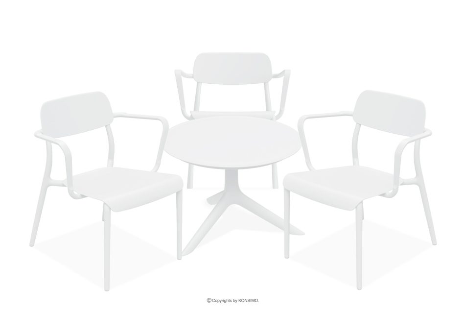 GALIO Terrassenmöbel-Set aus Polypropylen mit Glasfaser 3 Personen weiß weiß - Foto 0