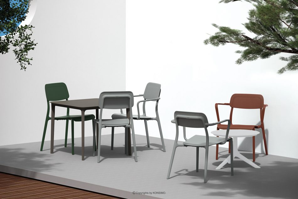 GALIO Terrassenmöbel-Set aus Polypropylen mit Glasfaser 3 Personen weiß weiß - Foto 1