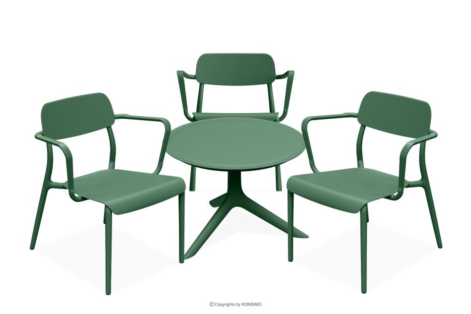GALIO Terrassenmöbel-Set Polypropylen mit Glasfaser 3 Personen grün grün - Foto 0