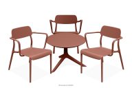 Set Terrassenmöbel aus Polypropylen mit Glasfaser 3 Personen orange
