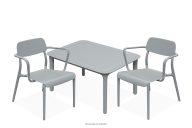 Gartenmöbel-Set Stühle und Esstisch für 2 Personen grau