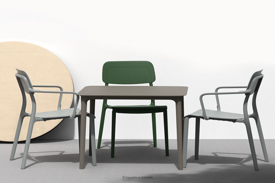 GALIO Gartenmöbel-Set Stühle und Esstisch für 2 Personen kühlbraun kühles Braun - Foto 1