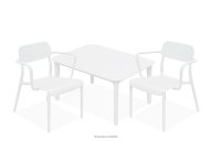 Gartenmöbel-Set Stühle und Esstisch 2 Personen weiß