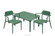 Gartenmöbel-Set Stühle und Esstisch 2 Personen grün