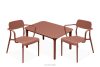 GALIO Gartenmöbel-Set Stühle und Esstisch für 2 Personen orange orange - Foto 1