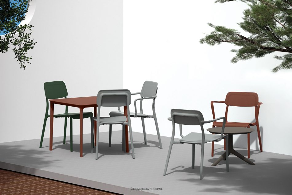 GALIO Gartenmöbel-Set Stühle und Esstisch für 2 Personen orange orange - Foto 1