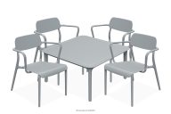 Gartenmöbel-Set Sessel und Couchtisch grau
