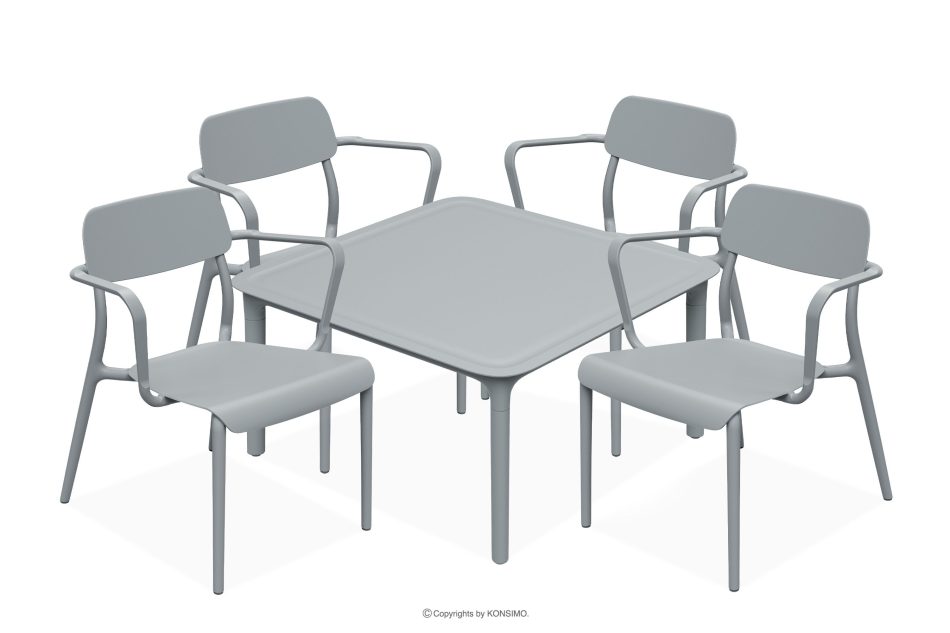 GALIO Gartenmöbel-Set Sessel und Couchtisch grau grau - Foto 0