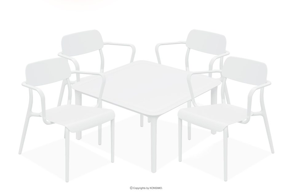 GALIO Gartenmöbel-Set Sessel und Couchtisch weiß weiß - Foto 0