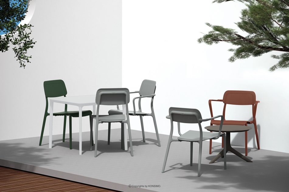 GALIO Gartenmöbel-Set Sessel und Couchtisch weiß weiß - Foto 1