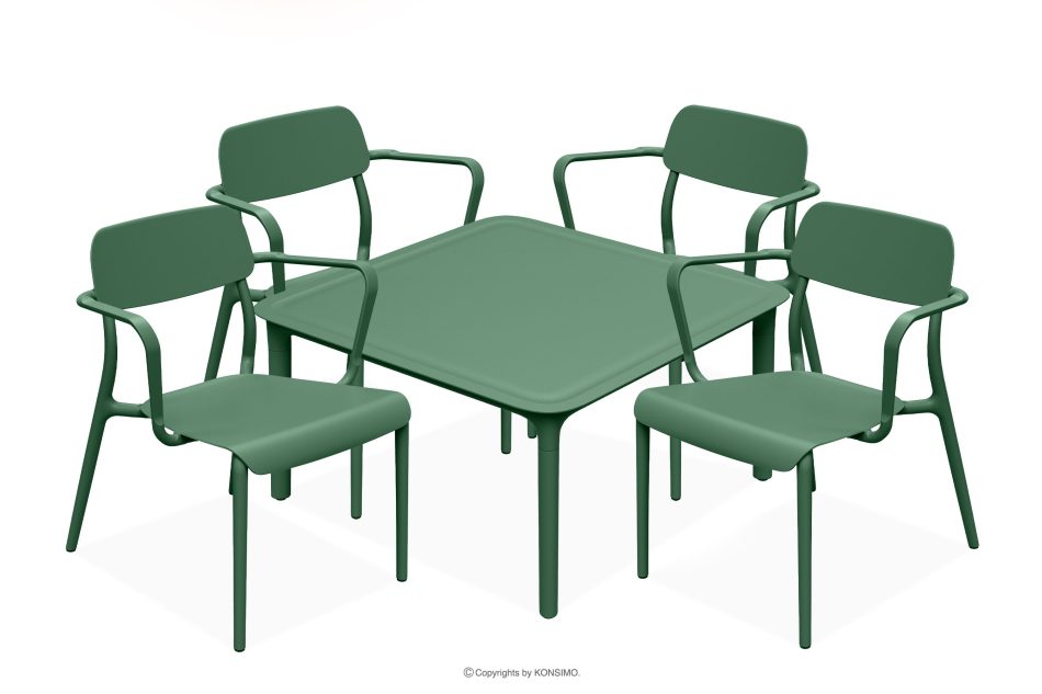 GALIO Gartenmöbel-Set mit Sesseln und Couchtisch grün grün - Foto 0