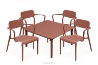 Gartenmöbel-Set Sessel und Couchtisch orange