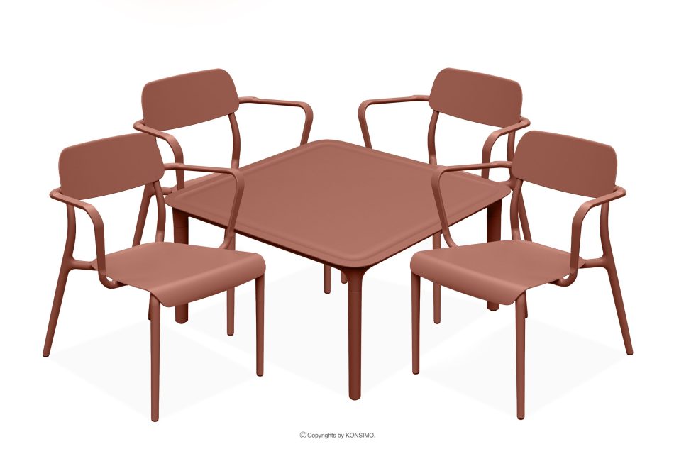 GALIO Gartenmöbel-Set Sessel und Couchtisch orange orange - Foto 0