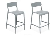 Gartenhocker aus ökologischem Kunststoff 2 Tlg. grau