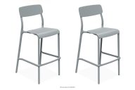 Gartenhocker aus ökologischem Kunststoff 2 Tlg. grau