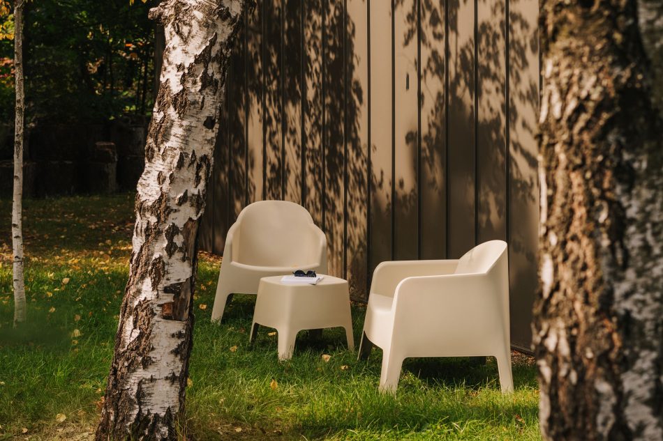 MALUS Moderner Gartenstuhl aus Polypropylen beige beige - Foto 6