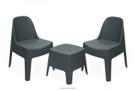 Gartenmöbel-Set modern aus Polypropylen für 2 Personen anthrazit