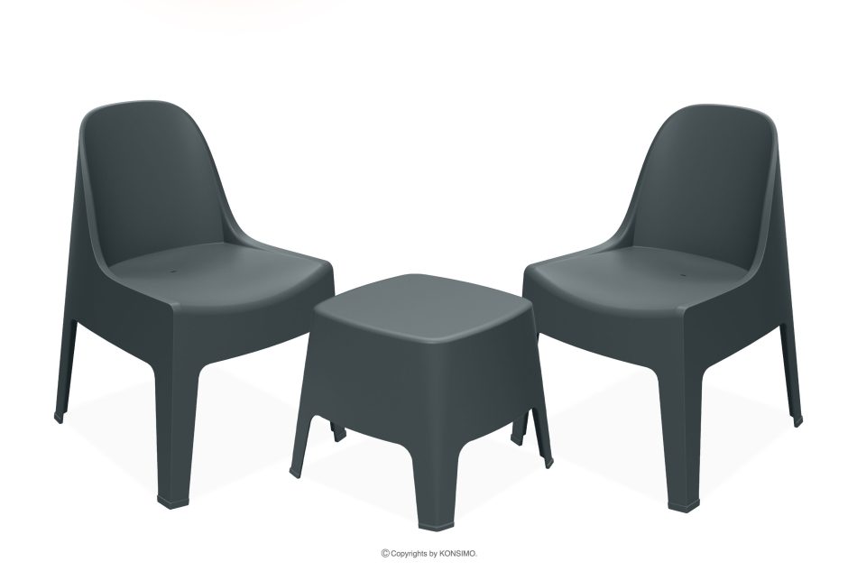 MALUS Gartenmöbel-Set modern aus Polypropylen für 2 Personen anthrazit anthrazit - Foto 0