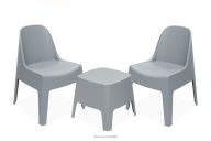 Gartenmöbel-Set modern Polypropylen 2 Personen grau