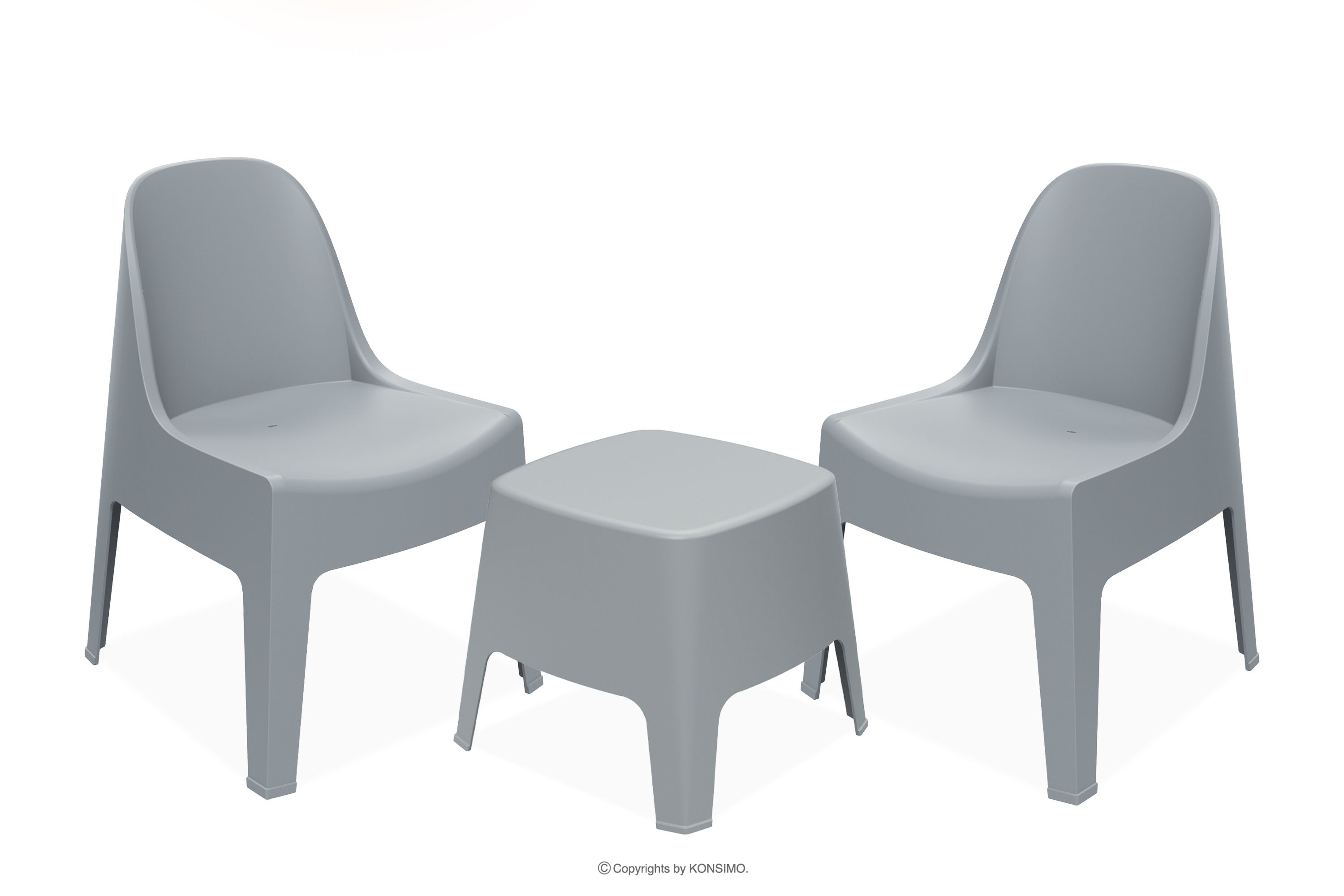 Gartenmöbel-Set modern Polypropylen 2 Personen grau