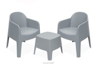 Moderne Gartenmöbel Polypropylen 2 Personen grau