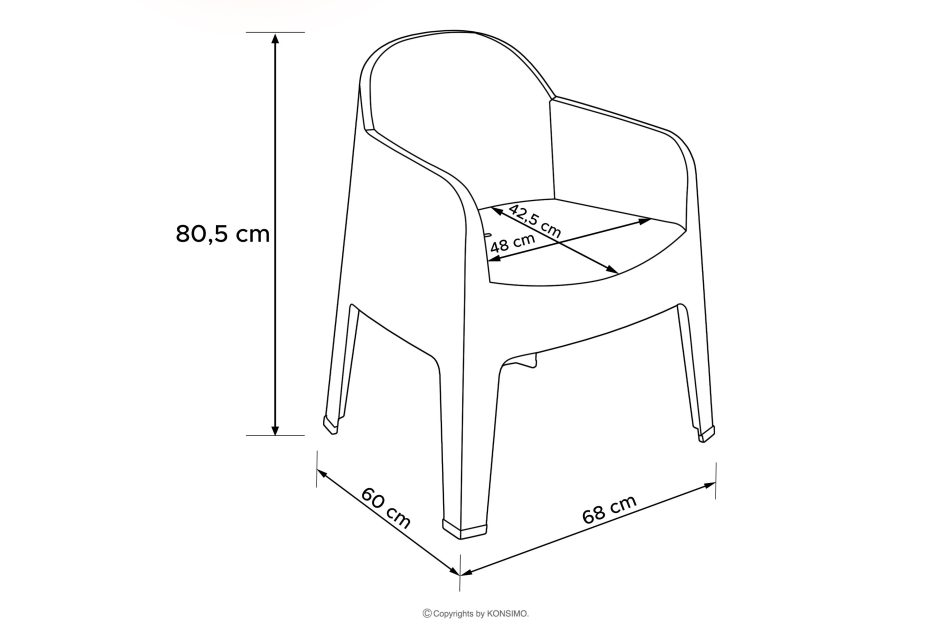 MALUS Moderne Gartenmöbel Polypropylen 2 Personen kühl braun kühles Braun - Foto 12