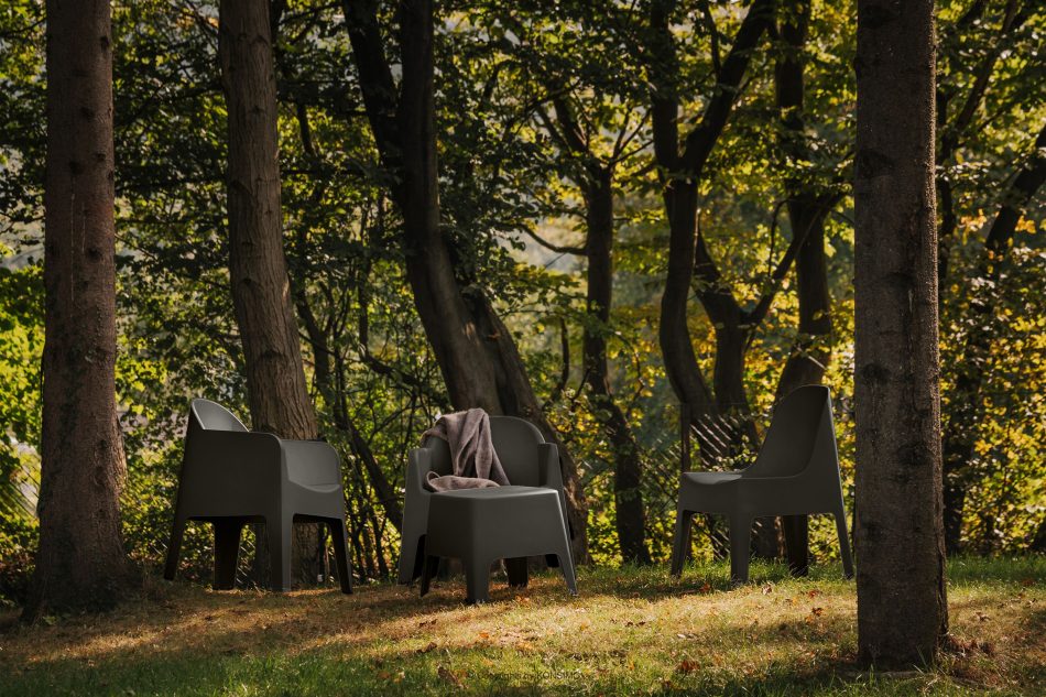 MALUS Gartenmöbel-Set Sessel und Esstisch modern für 2 Personen Polypropylen anthrazit anthrazit - Foto 1