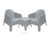 MALUS Gartenmöbel-Set Sessel und Gartentisch modern 2 Personen Polypropylen grau grau - Foto 1