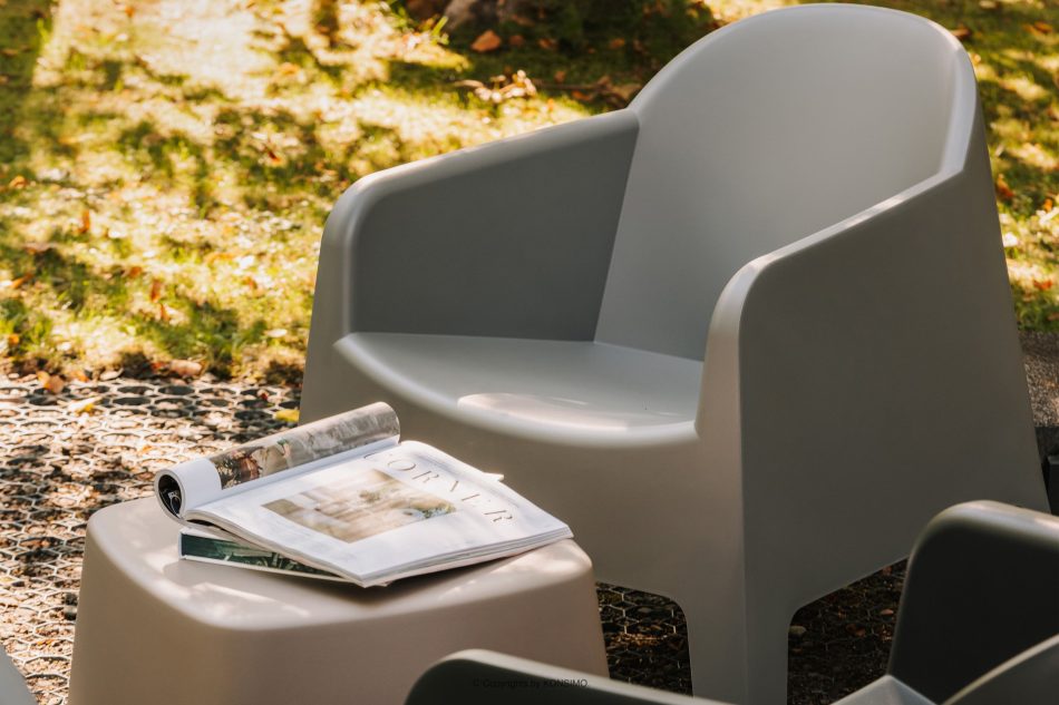 MALUS Gartenmöbel-Set Sessel und Gartentisch modern 2 Personen Polypropylen grau grau - Foto 12