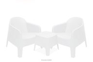 Gartenmöbel-Set Sessel und Esstisch modern 2 Personen Polypropylen weiß