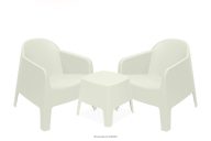 Gartenmöbel-Set Sessel und Gartentisch modern 2 Personen Polypropylen beige