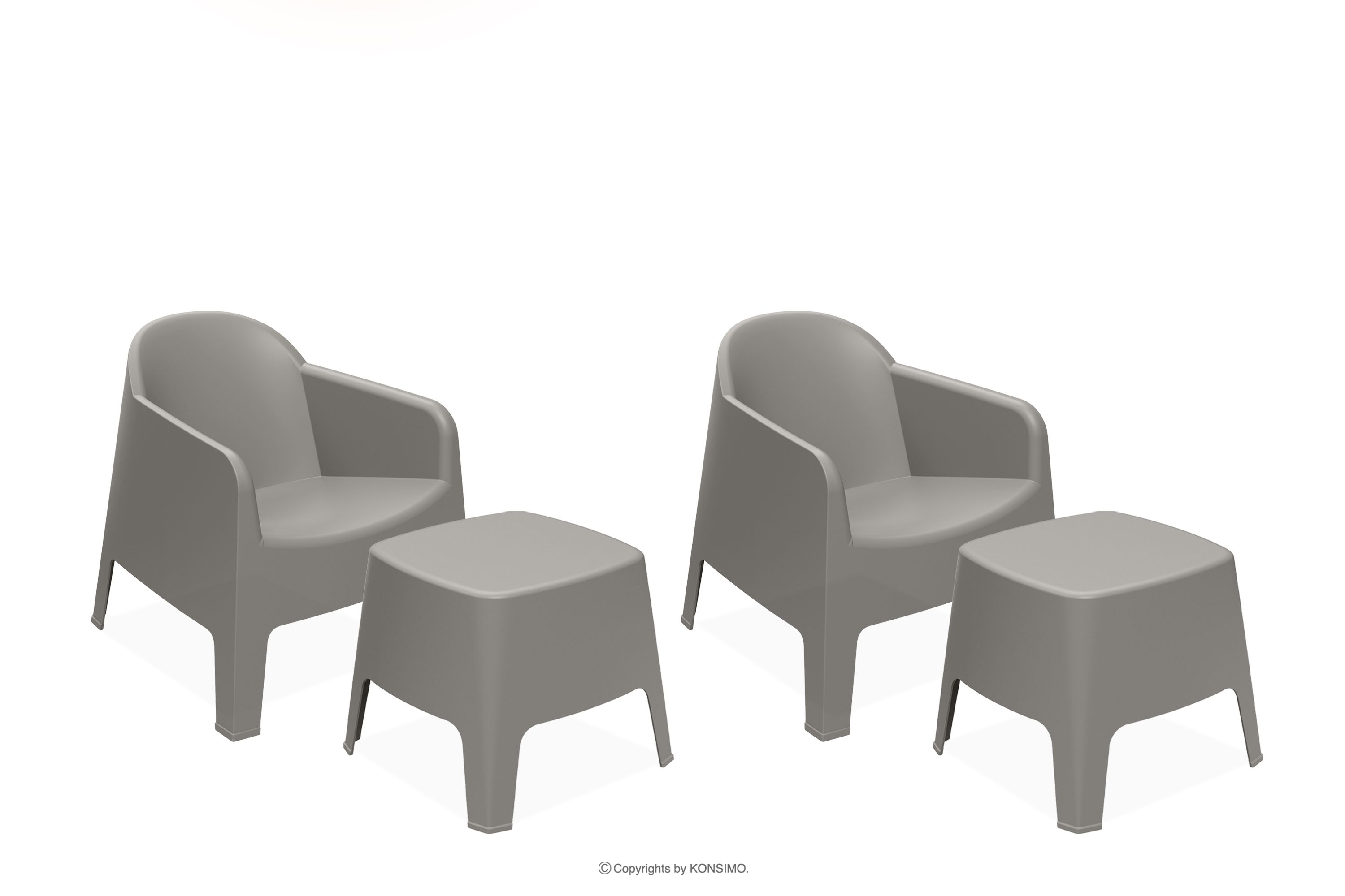 Gartenmöbel-Set modern Polypropylen kühl braun