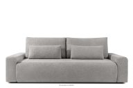 Dreisitzer-Sofa mit Kissen ausziehbar Bouclé-Stoff stahlgrau