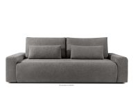 Dreisitzer-Sofa mit Kissen ausziehbar Bouclé-Stoff dunkelgrau