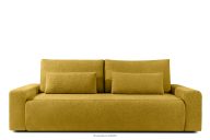 Dreisitzer-Sofa mit Kissen ausziehbar Bouclé-Stoff gelb