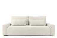 Ausziehbares Sofa mit Kissen Bouclé-Stoff weiß