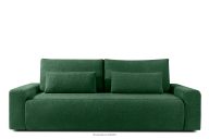 Dreisitzer-Sofa mit Kissen ausziehbar Bouclé-Stoff dunkelgrün