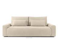 Ausziehbares Sofa mit Kissen Bouclé-Stoff hellbeige