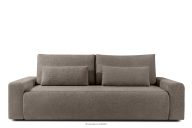 Ausziehbares Sofa mit Kissen Bouclé-Stoff kühles Braun