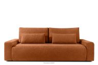 Ausziehbares Sofa mit Kissen Bouclé-Stoff rotbraun